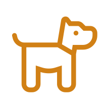 An icon depicting a dog