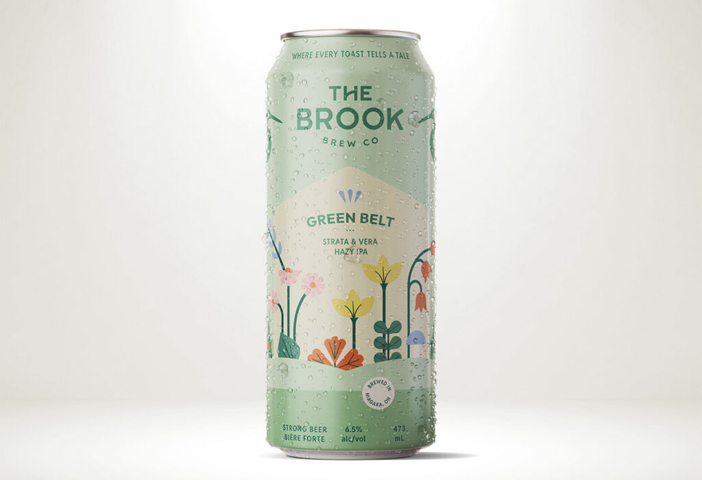 An image showing a can of The Brook Brew Co's Strata & Vera Hazy IPA.