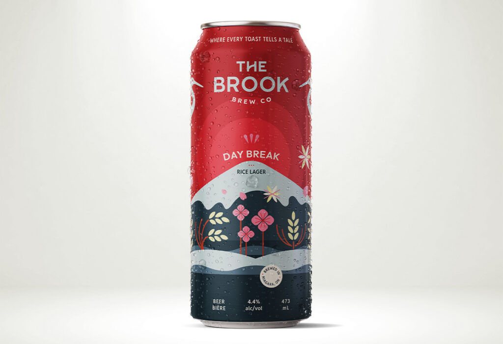 An image showing a can of The Brook Brew Co's Day Break Rice Lager.