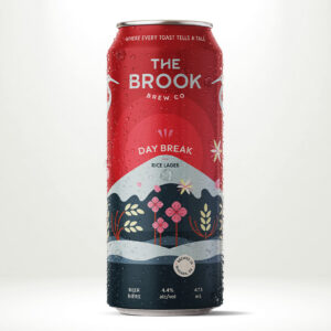 An image showing a can of The Brook Brew Co's Day Break Rice Lager.