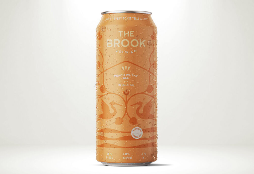 An image showing a can of The Brook Brew Co's Peach Wheat Ale.