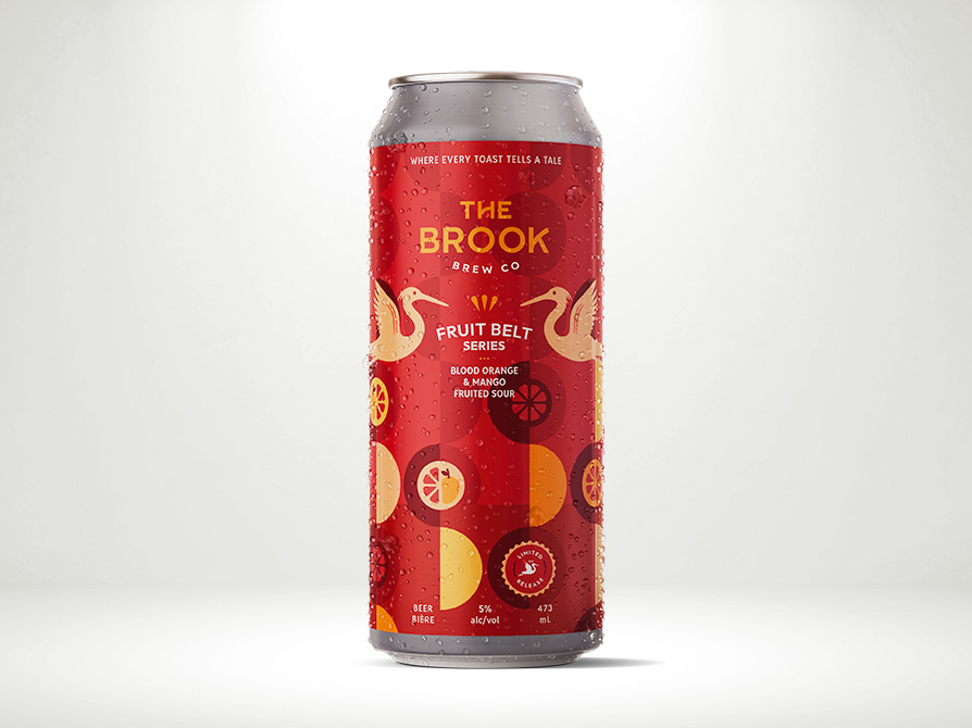 A can of The Brook's Fruit Belt Series Blood Orange and Mango Fruited Sour