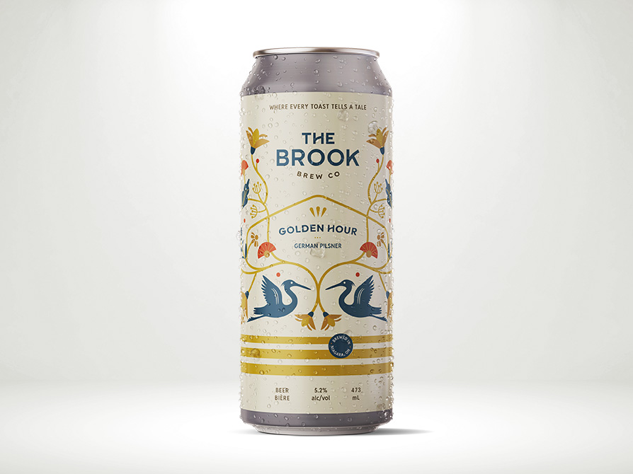 A can of The Brook's Golden Hour German Pilsner