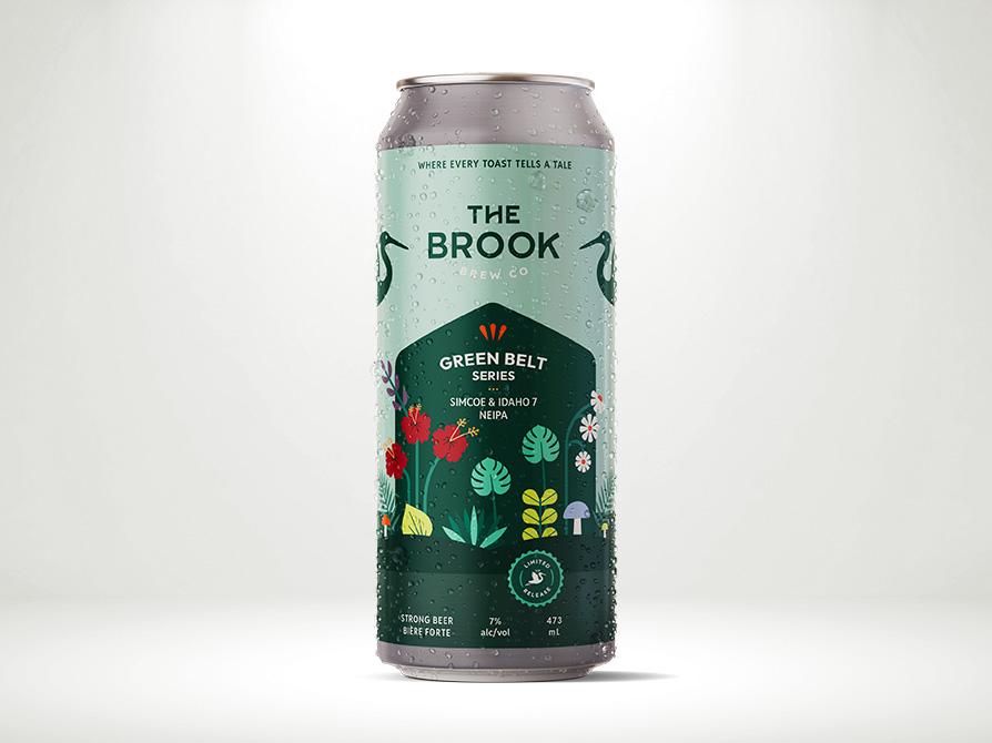 A can of The Brook's Green Belt Series Simcoe and Idaho 7 NEIPA