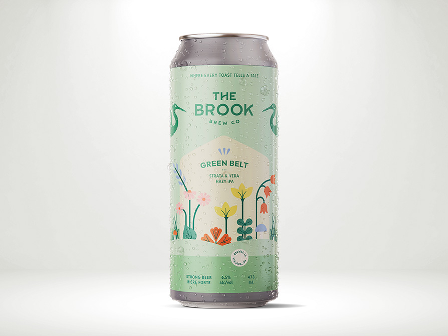 A can of The Brook's Green Belt Series Strata and Vera Hazy IPA