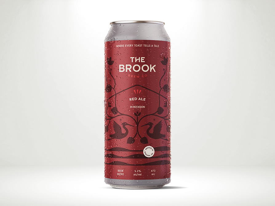 A can of The Brook's Red Ale